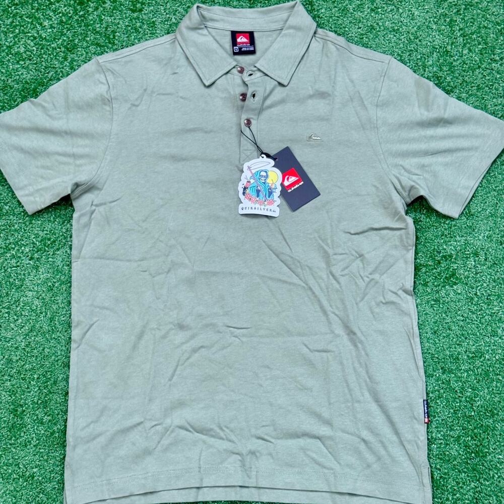 Quiksilver Sage T Shirt Collar Button Up Polo Tee New With Tags